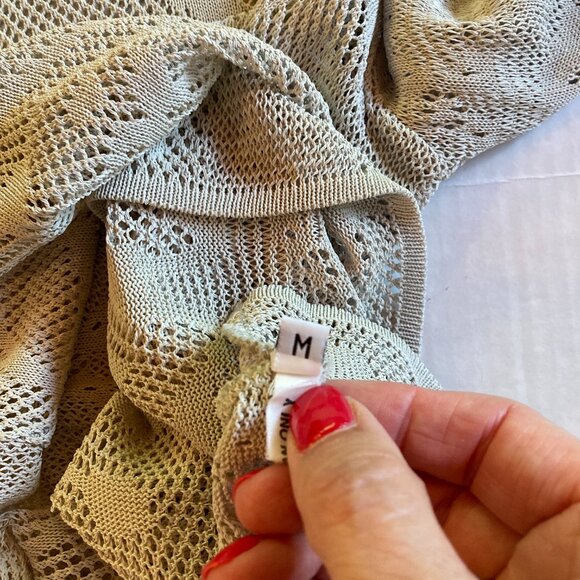 Chloe Light Blue Crochet-like Sweater Top Medium - Picture 5 of 8